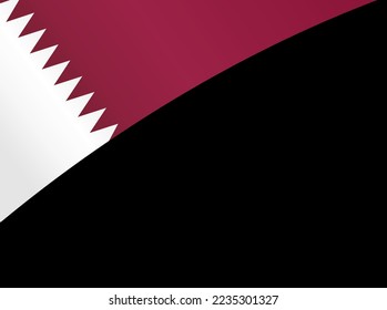 Qatar flag flying on white background