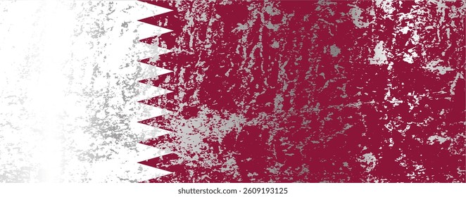 Qatar flag with grunge effect.