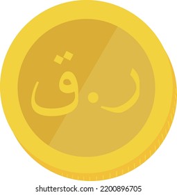 Qatar Flag hand drawn.Qatari riyal hand drawn