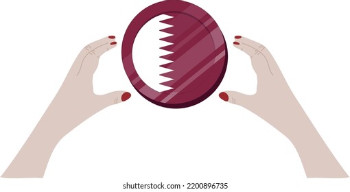 Katar Flag handgezeichnet.Katar-Riyal handgezeichnet