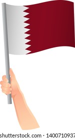 Qatar flag in hand icon