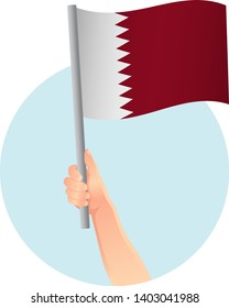 Qatar flag in hand icon