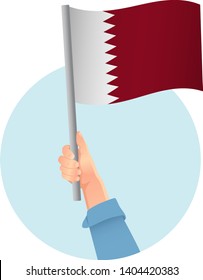 Qatar flag in hand icon