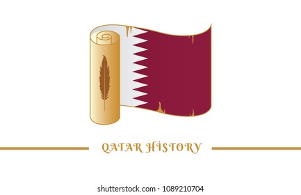 Qatar flag and Qatar history