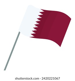 Qatar flag icon cartoon vector. Arabic festival country. Tourism nation