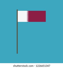 Qatar flag icon in flat design. Independence day or National day holiday concept.