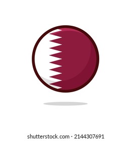 Qatar Flag Icon. Qatar Flag flat style isolated on a white background - stock vector.