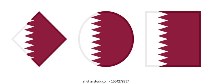 conjunto de iconos de la bandera qatar, aislados en fondo blanco