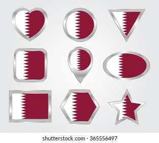 Qatar flag icon set.Qatar flag vector illustration.