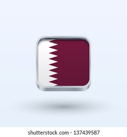Qatar flag icon square form on gray background. Vector illustration.