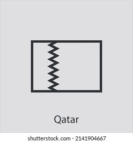 qatar flag icon vector icon.Editable stroke.linear style sign for use web design and mobile apps,logo.Symbol illustration.Pixel vector graphics - Vector