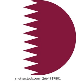 Bandera de Qatar ilustrador banderas de país símbolo redondo banderas circulares de nación