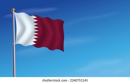 Qatar Flag for Independence Day Background  Vector Illustration