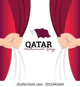 Qatar flag. Independence day celebrations. Banner template.