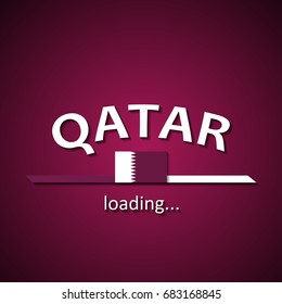 Qatar flag loading bar - tourism banner