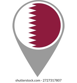 Qatar flag location pin, Qatar flag on location pin, Qatar map pointer in high quality