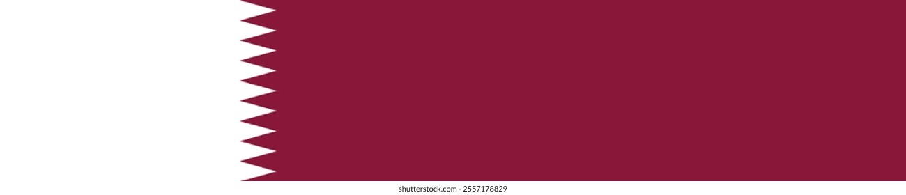 Qatar flag long banner digital vector illustration