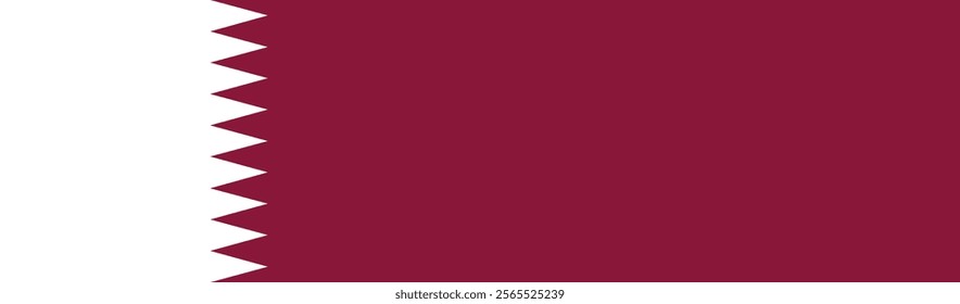 Qatar flag long banner digital vector illustration