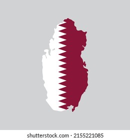 Qatar Flag Map is Logo combining flag Qatar with football map and icons