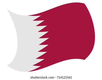 qatar flag moved by the wind