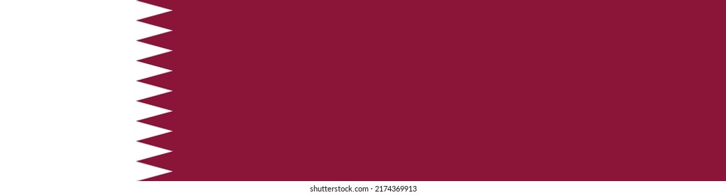 Qatar flag national Muslim and Arab country logo for wide long ribbon banner background