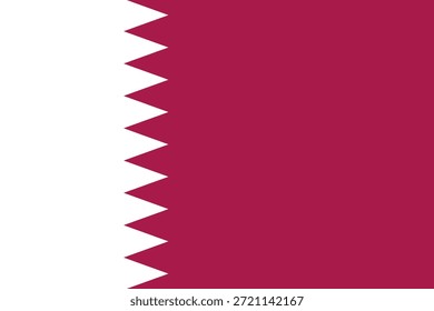 Bandera de Qatar. Símbolo nacional. Ilustración vectorial