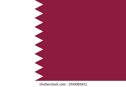 Qatar flag, official colors and proportion correctly. Qatar horizontal flag. Vector illustration. EPS10.