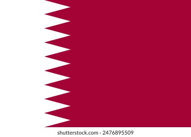 Qatar flag, official colors and proportion correctly. National Qatar flag. Vector illustration.