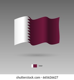 Qatar flag. Official colors and proportion correctly. High detailed vector illustration. 3d and isometry. EPS10