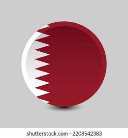 Qatar flag on button 3D illustration Vector File