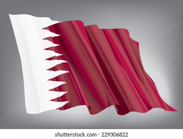 Qatar flag on a gray background
