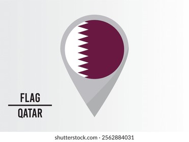 Qatar Flag on Location Pin. vector illustration