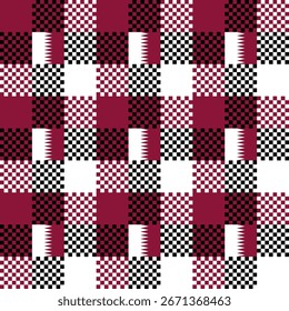 Bandera de Qatar en el patrón a cuadros para la decoración y etc. Ilustración vectorial
