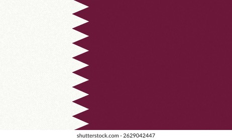 Bandera de Qatar con fondo de pared de textura de papel. Ilustración vectorial 
