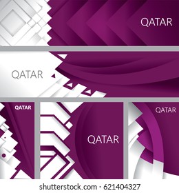 Qatar Flag Poster, Qatari Colors (Vector Art)