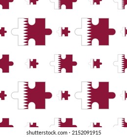 qatar flag puzzle pieces pattern on white background. vector illustration
