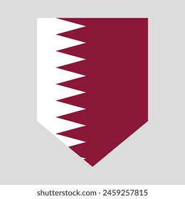 Qatar Flag in Shield Shape Frame