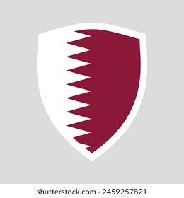 Qatar Flag in Shield Shape Frame