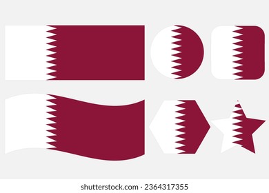 Ilustración simple de la bandera de Qatar para el día de la independencia o las elecciones