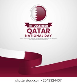 Qatar Flag Square Banner Background Design for Independence Day and National Day