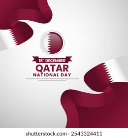 Qatar Flag Square Banner Hintergrunddesign für Independence Day und National Day