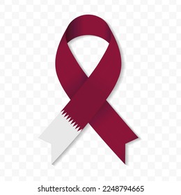 Qatar flag stripe ribbon vector illustration on a transparent background vector image (PNG).