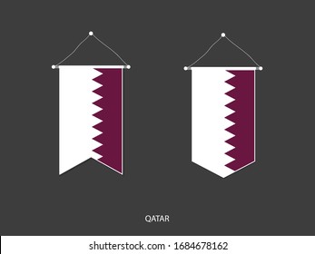Qatar flag in various shape, Soccer Flag Pennant Vector ,Vector illustration.