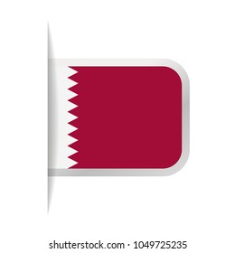 Qatar Flag Vector Bookmark Icon - Illustration