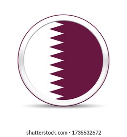 Qatar flag vector in button design. Eps 10 vector illustration.