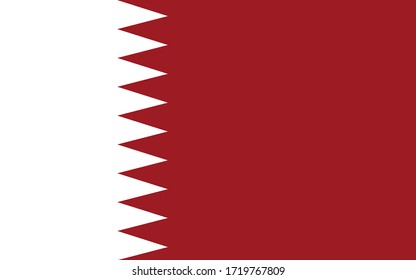 Qatar flag vector graphic. Rectangle Qatari flag illustration. Qatar country flag is a symbol of freedom, patriotism and independence. 