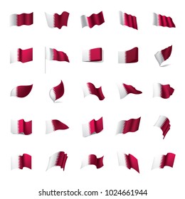 Qatar flag, vector illustration on a white background