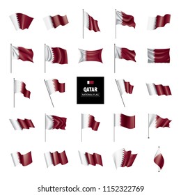 Qatar flag, vector illustration on a white background