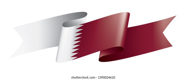 Qatar flag, vector illustration on a white background