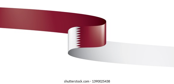 Qatar flag, vector illustration on a white background